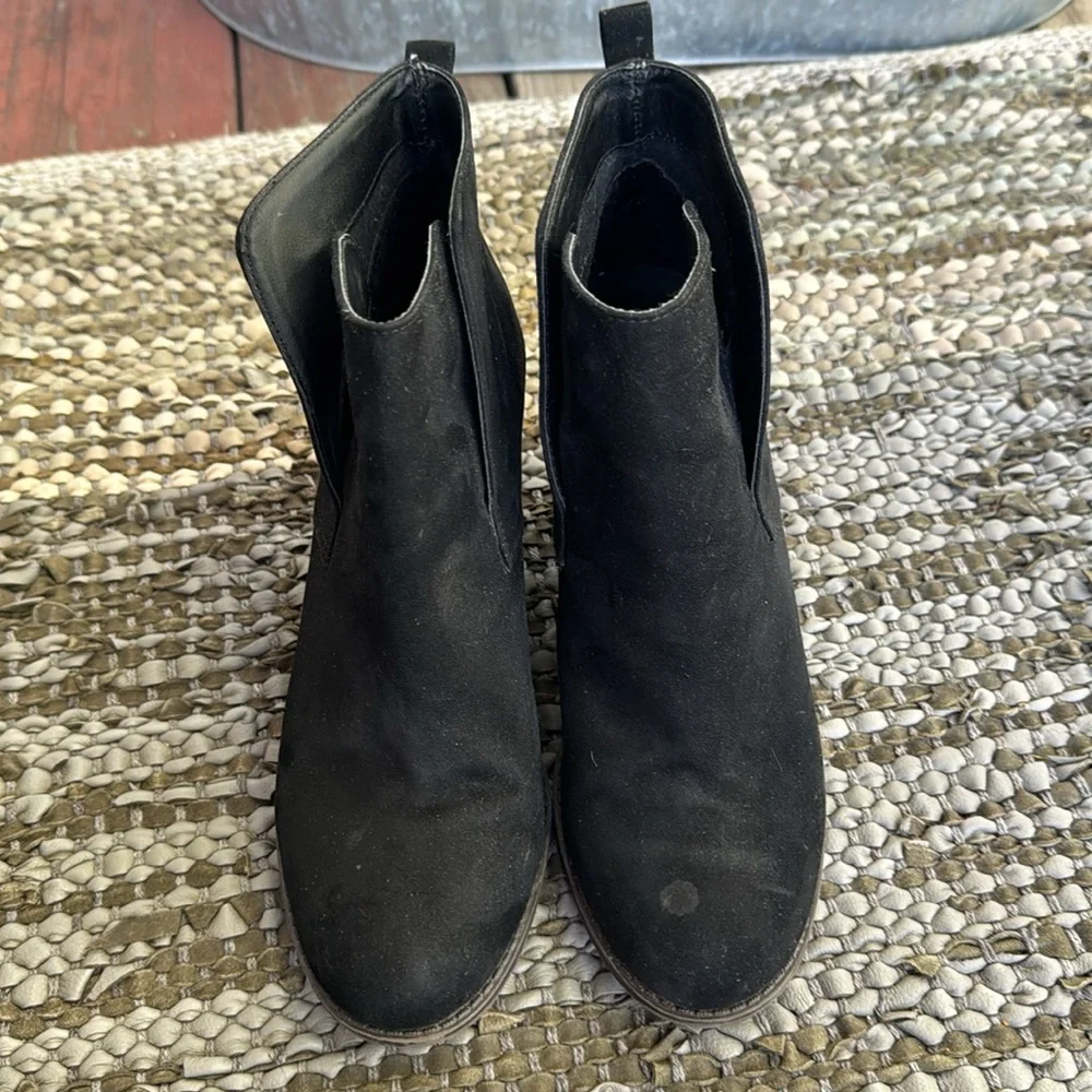 Merona Black Suede Ankle Boot Wedges